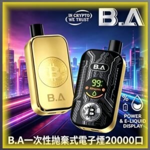 B.A 20000口一次性拋棄式電子煙，數顯大屏高口數電子菸，台灣熱賣款