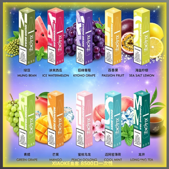 XIAOKE梟客 8500口一次性電子煙|多種冰感水果口味,台灣熱賣款拋棄式電子菸
