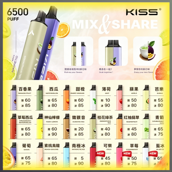 凱斯 KISS 6500口 拋棄式一次性電子煙 全口味款式